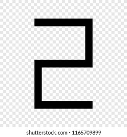 Number two, numeral icon on transparent background