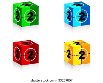 number two on box vector illustration
