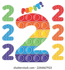 Number two pop it bright colors colorful
