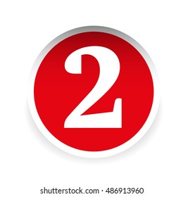 Number two red label vector