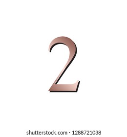 number two rose gold