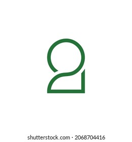 number two rotation circle geometric logo vector
