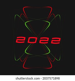 número dos mil veintidós en color elegante, vector 2022, ilustración de color año 2022