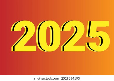 Número Dois Mil Vinte E Cinco 2025 Isolado Em Um Belo Fundo. Número Ilustração Vetorial 2025