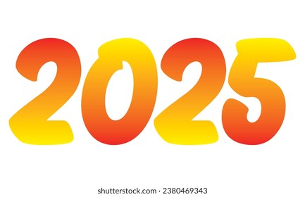 Number Two Thousand Twenty-Five Isolated On A White Background. Number 2025 Vector Illustration