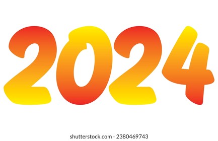 Number Two Thousand Twenty-Four Isolated On A White Background. Number 2024 Vector Illustration