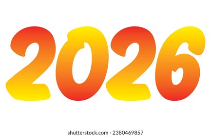 Number Two Thousand Twenty-Six Isolated On A White Background. Number 2026 Vector Illustration