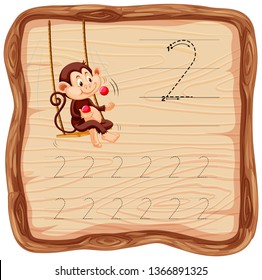 Number two tracing worksheets illustration
