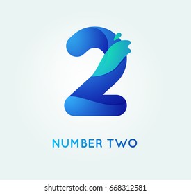 Number two in trend shape style. 2 digit vector icon. 