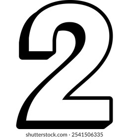 Number Two Vector Flat Icon