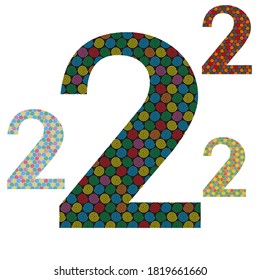 Number Two Vector Illustration. Colorful Illustration Of Number Two. Number Two With Spiral Pattern