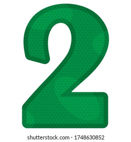Number Two Vector Illustration. Number Two With Honeycomb Pattern Isolated On White Background