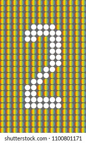 
Number two. Vector symbol 2. Numbering with white circles on rainbow circles background. EPS 10