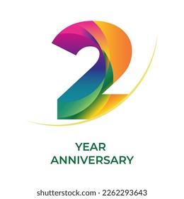 Number two year anniversary logo