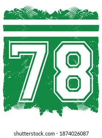 Number typography design vector with leaf