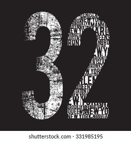 Number typography, t-shirt graphics, vectors, sport, 