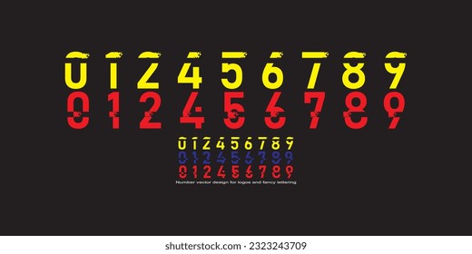 Diseño vectorial de número para logotipos y letras de fantasía