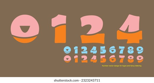 Number vector design for logos and fancy lettering