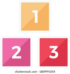 icono de color plano vector de número 