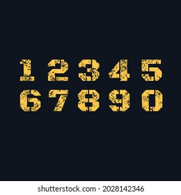 
Number vector font set, modern dynamic flat design