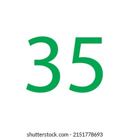 Number vector illustration isolated on white background.