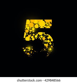 number vector isolated set five shiny sign