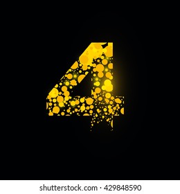 number vector isolated set four shiny sign