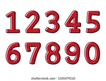 Number Vector Set Stock Vector (Royalty Free) 1335479210 | Shutterstock