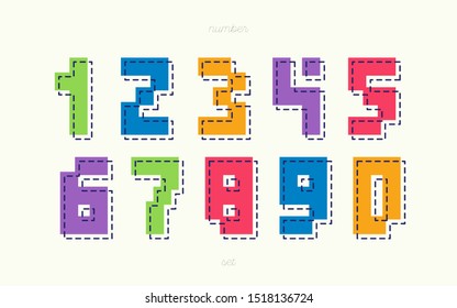 Number vector set cartoon cute style modern typography for kids game, poster, birthday, decoration, animation, motion graphics, t shirt, racing, promotion, banner, printing. Cool font. 10 eps