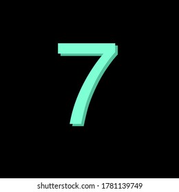 Number vector, simple numeral illustration