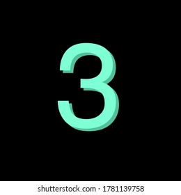 Number vector, simple numeral illustration