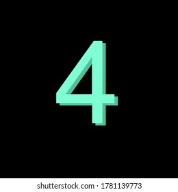 Number vector, simple numeral illustration
