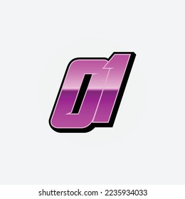Number vector for sports and racing number 01