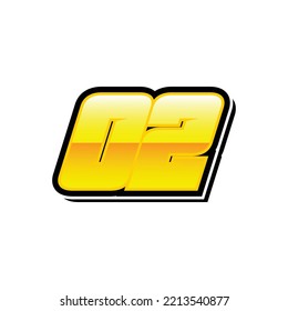 Number vector for sports and racing number 02
