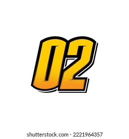 Number vector for sports and racing number 02