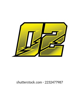 
Number vector for sports and racing number 02