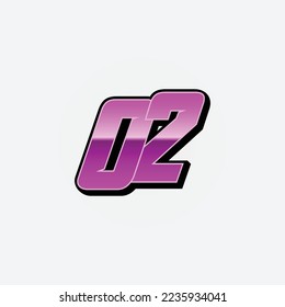 Number vector for sports and racing number 02