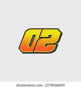 Number vector for sports and racing number 02