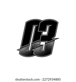Number vector for sports and racing number 03