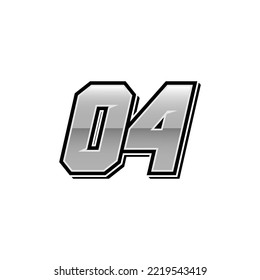 Number vector for sports and racing number 04