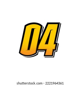 Number vector for sports and racing number 04