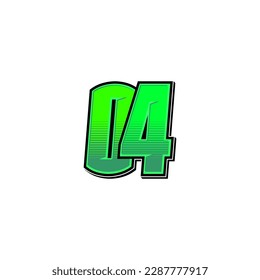 Number vector for sports and racing number 04