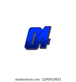 Number vector for sports and racing number 04