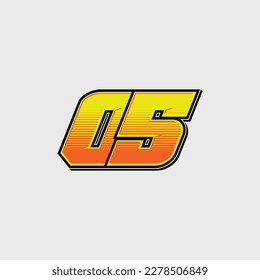 Number vector for sports and racing number 05