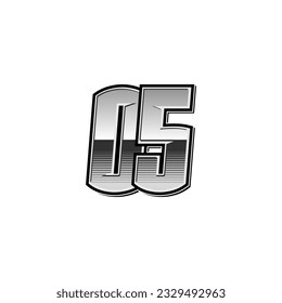 Number vector for sports and racing number 05