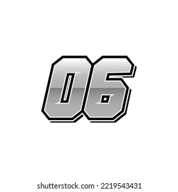 Number vector for sports and racing number 06