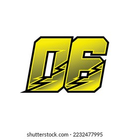 
Number vector for sports and racing number 06