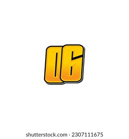 Number vector for sports and racing number 06