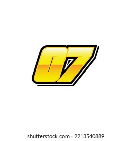 Number vector for sports and racing number 07