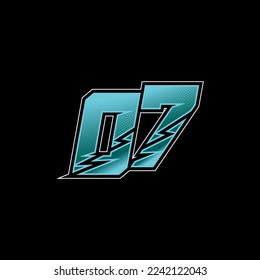 Number vector for sports and racing number 07
